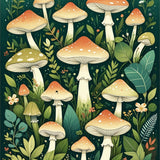 Vibrant Cute Mushroom Visual Appeal(Green)