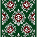 Nordic Snowflake Tapestry with Intricate Winter Motif and Festive Flourish(Green)