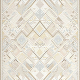Artisan Geometric Area with Interlaced Diamond Shapes and Calming Neutrals(Beige)