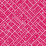 Crisscross Lattice Motif with Yuletide Iconography(Pink)