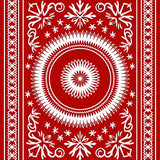 Festive Snowflake Medallion With Elegant Starbursts And Flourishes(Red)