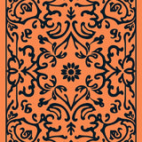 Damask Motif with Rococo Inspired Swirling Petals (Orange) - ODIKA