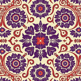 Classic Baroque Blossom Damask Ornamental Motif(Beige)