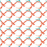 Chevron Waves with Misty Gray Outlines(Red)