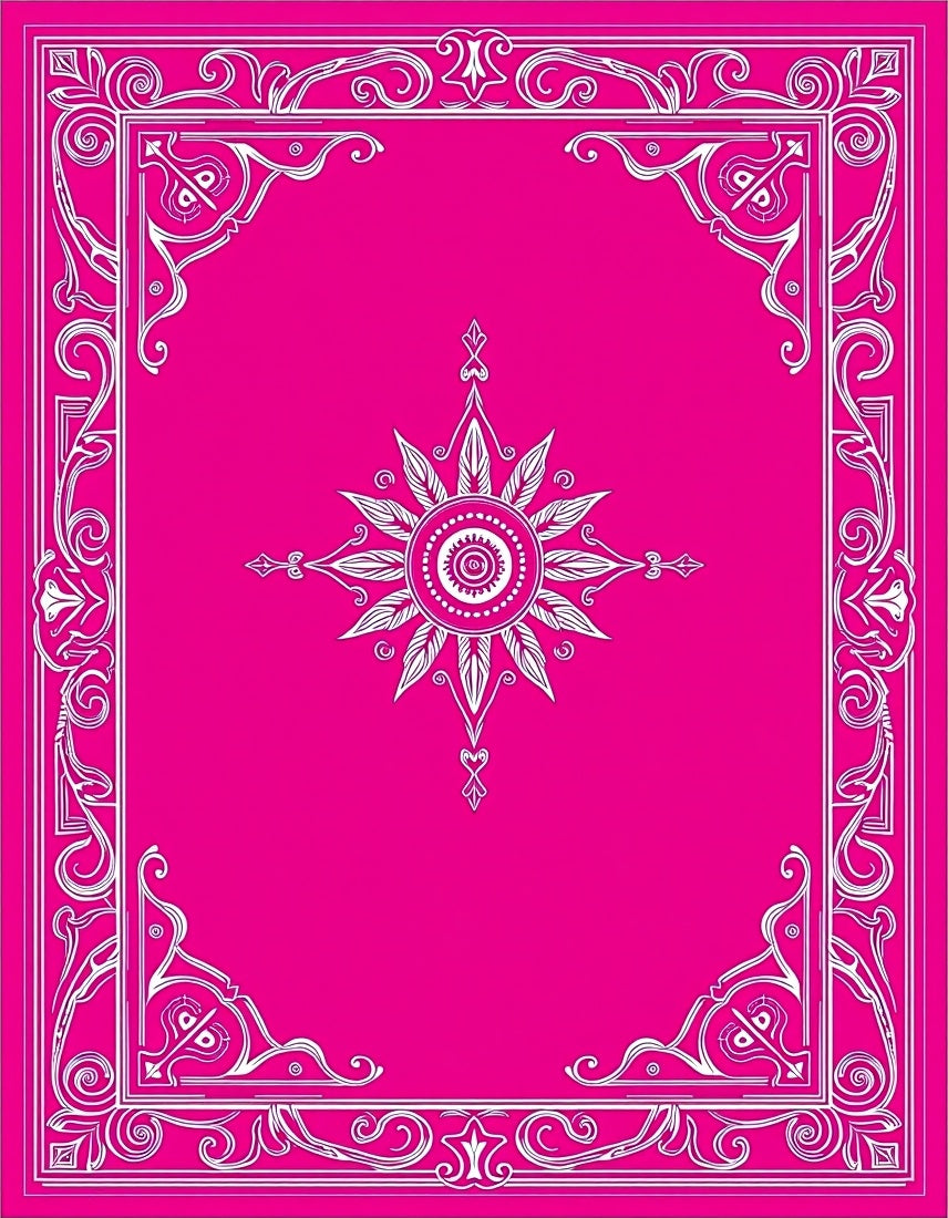 Elegant Baroque Inspired Medallion Featuring Fade Resistant (Pink) - ODIKA