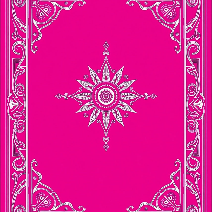 Elegant Baroque Inspired Medallion Featuring Fade Resistant (Pink) - ODIKA