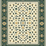 Modern Style Tribal Beige with Ornate Floral Motifs(Beige)
