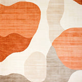 Radiant Boho Hallway Colorful Abstract Runner with Orange Accents(Beige)