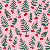 Nordic Pine Branch with Seasonal Berry Cluster Accents(Pink)