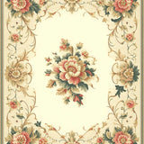Willow Damask Beige Bordered(Beige)