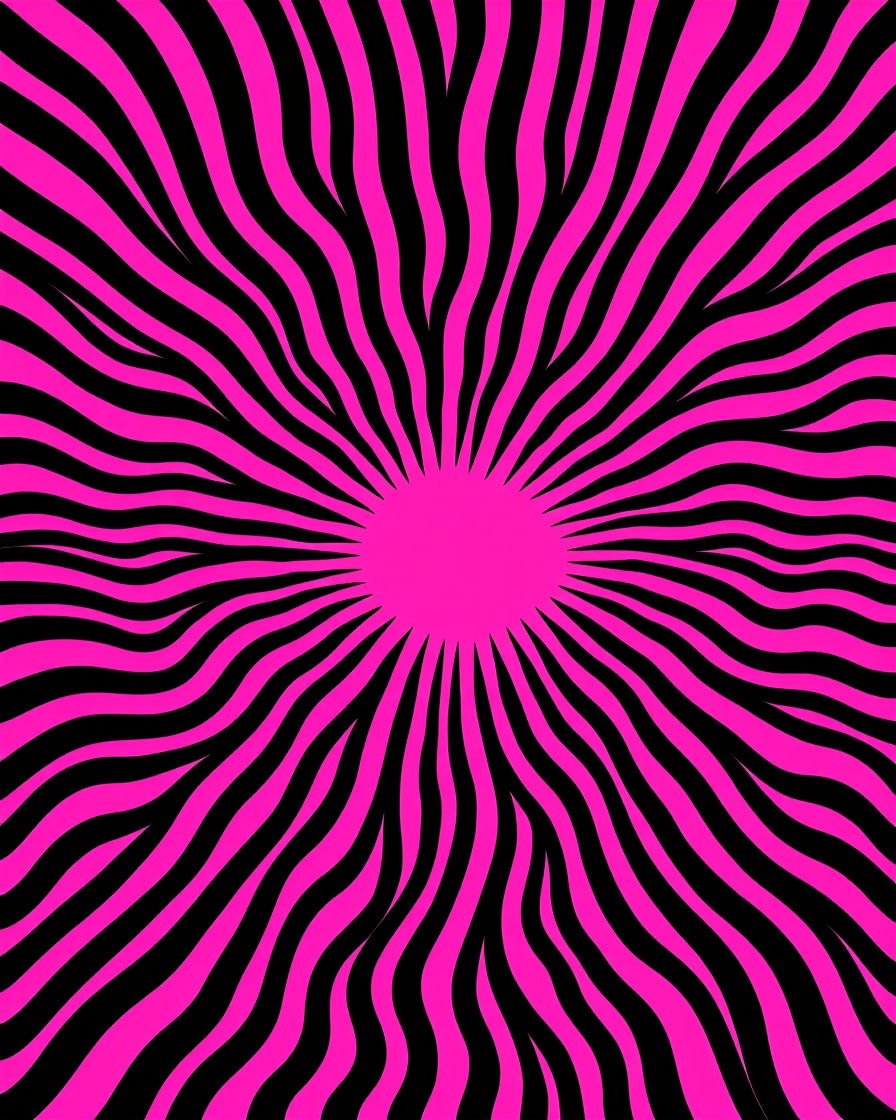 Whimsical Starburst Swirl Modern Artistic Design (Black) - ODIKA