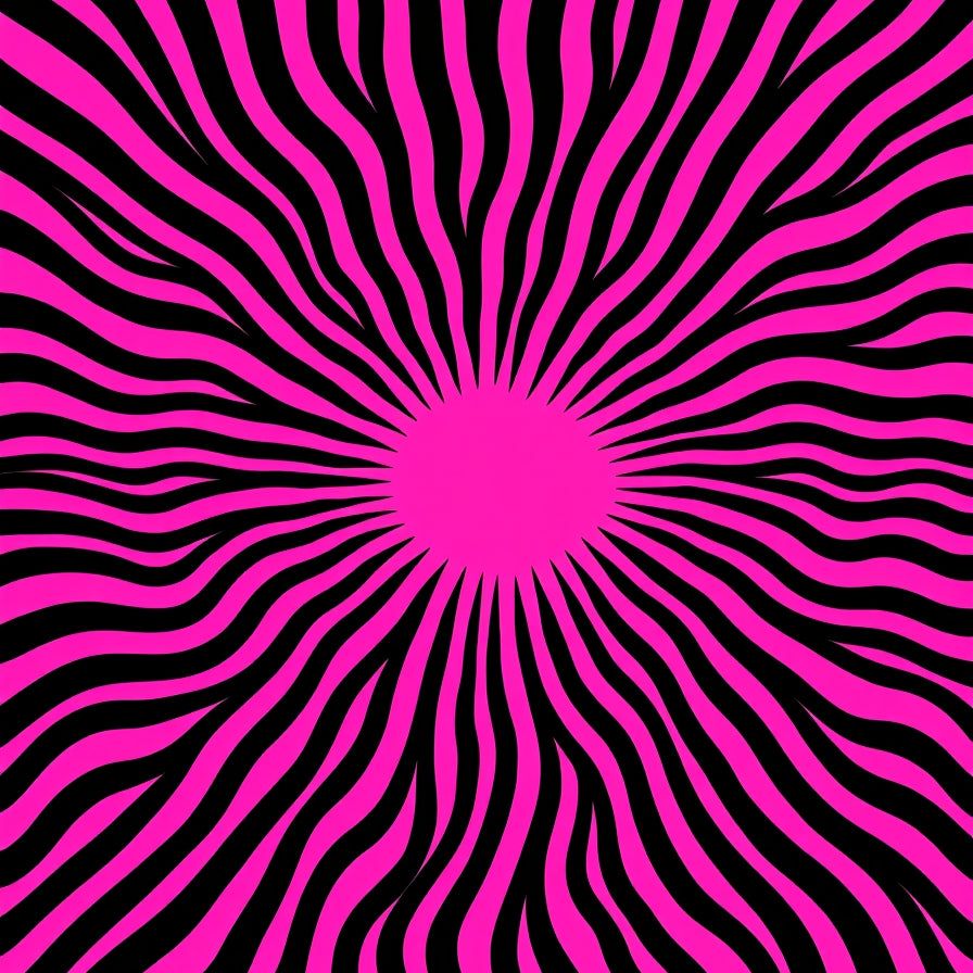 Whimsical Starburst Swirl Modern Artistic Design (Black) - ODIKA