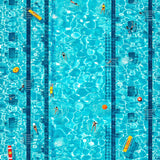 Swimming Pool Print Shaggy(Blue)