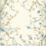 Serene Botanical Wave Featuring Light and Beige Floral Swirls(Beige)