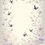 Delicate Winged Insect Accent Floral(Beige)
