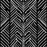 Abstract Chevron Wave Modern Contemporary Decorative Floor Covering (Black)