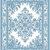 Vintage Inspired White Cowhide Timeless Exotic Floor(Blue)