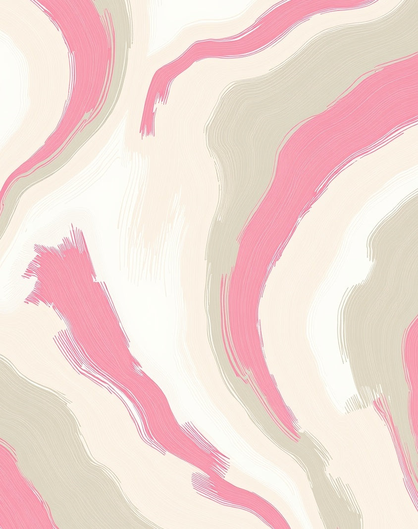 Abstract Brushstroke Art Contemporary Floor Covering Modern Style (Pink) - ODIKA
