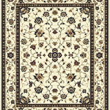 Timeless Oriental Inspired Non Slip Low Pile Area Beige(Beige)