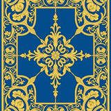 Damask Rosette with Ornate Filigree Accents (Blue) - ODIKA