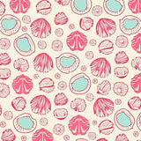 Nautical Seashell Mosaic with Starfish Motifs(Pink)