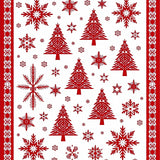 Festive Pine Tree Snowflake with Anti Slip Backing(Red)