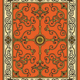 Traditional Arabesque Scroll Work Entrance with Flowing Vine(Orange)