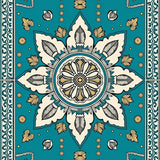 Blossom Arrangement with Ornate Floral Petals and Dot Accents(Teal)