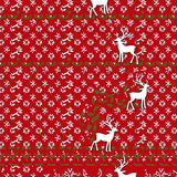 Charming Holiday Forest with Stylized Deer and Berry Sprigs(Red)
