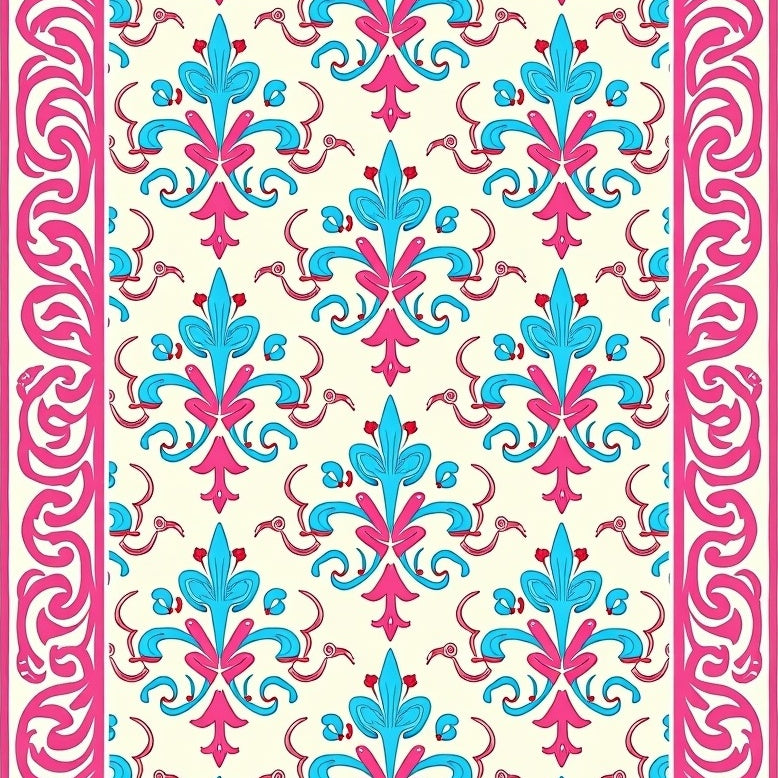 Rococo Fleur De Interlocking Design (Pink) - ODIKA