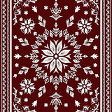 Vintage Snowflake Medallion Design Anti Slip Holiday Pathway(Maroon)