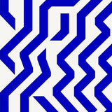 Modern Zigzag Pathway Artistic Asymmetrical Distinctive(Blue)