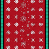 Snowflake Motif Holiday with Festive Checkered Border Design(Red)