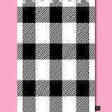 Classic Buffalo Check Interlocking with Vintage Farmhouse Motifs (Black)