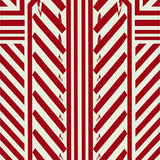 Bold Interlocking Chevron Stripes With Subtle Embellishments(Red)