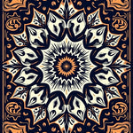 Burst Ornamental Design with Intricate Petal Motifs (Black) - ODIKA