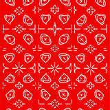 Snowflake Patchwork Interlocking Nordic Inspired Motif(Red)