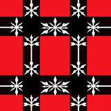 Heritage Windowpane Plaid with Nordic Snowflake Motif(Red)