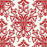 Vintage Damask with Scrolling Botanical and Classic Charm(Red)