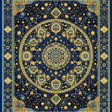 Elegant Circular Sector Area Beige with Tan Accents Anti Slip Design(Blue)