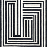 Contemporary Stripe Fusion Alternating Bold Lines Dynamic Graphic Art(Black)