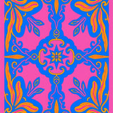 Abstract Art Nouveau Scrollwork with Interlocking Leaf (Pink)