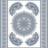 Boho Medallion Print Hallway Easy Clean(Blue)