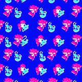 Funky Pop Grid with Checker Style and Reflective Disco Highlights(Blue)