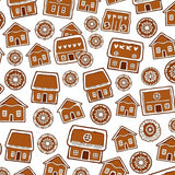 Gingerbread Village Whimsical Cookie House Seasonal Floor Covering(Brown)