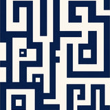 Abstract Maze Puzzle Trendy Artistic Luxurious Vibrant Stylized (Blue)