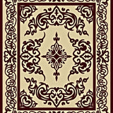 Christmas Damask Baroque Holiday Scroll Floor(Beige)