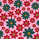 Festive Poinsettia Bloom Design Boho Style Decorative Floor Covering(Pink)