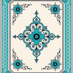 Inspired Quatrefoil Medallion Boho Eclectic Statement (Blue) - ODIKA