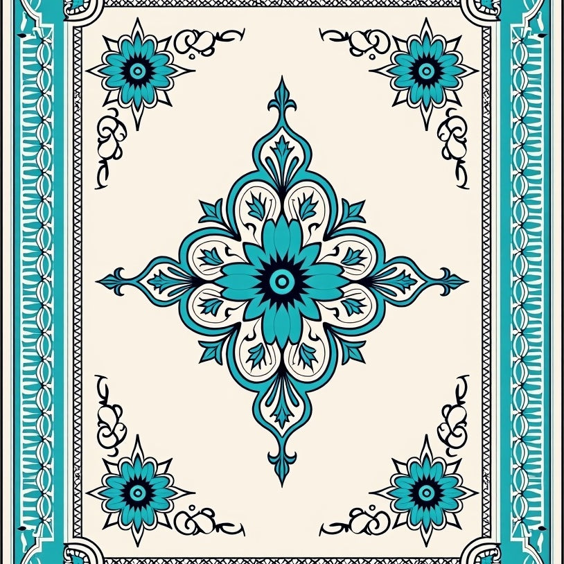 Inspired Quatrefoil Medallion Boho Eclectic Statement (Blue) - ODIKA
